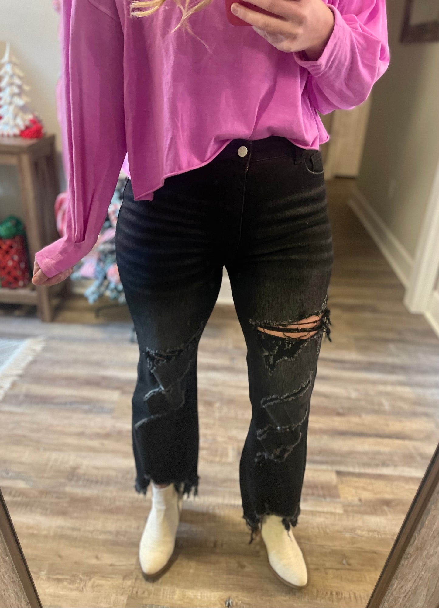 Black Urban Distressed Jean