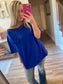 Oversized Pocket Tee- Bright Blue