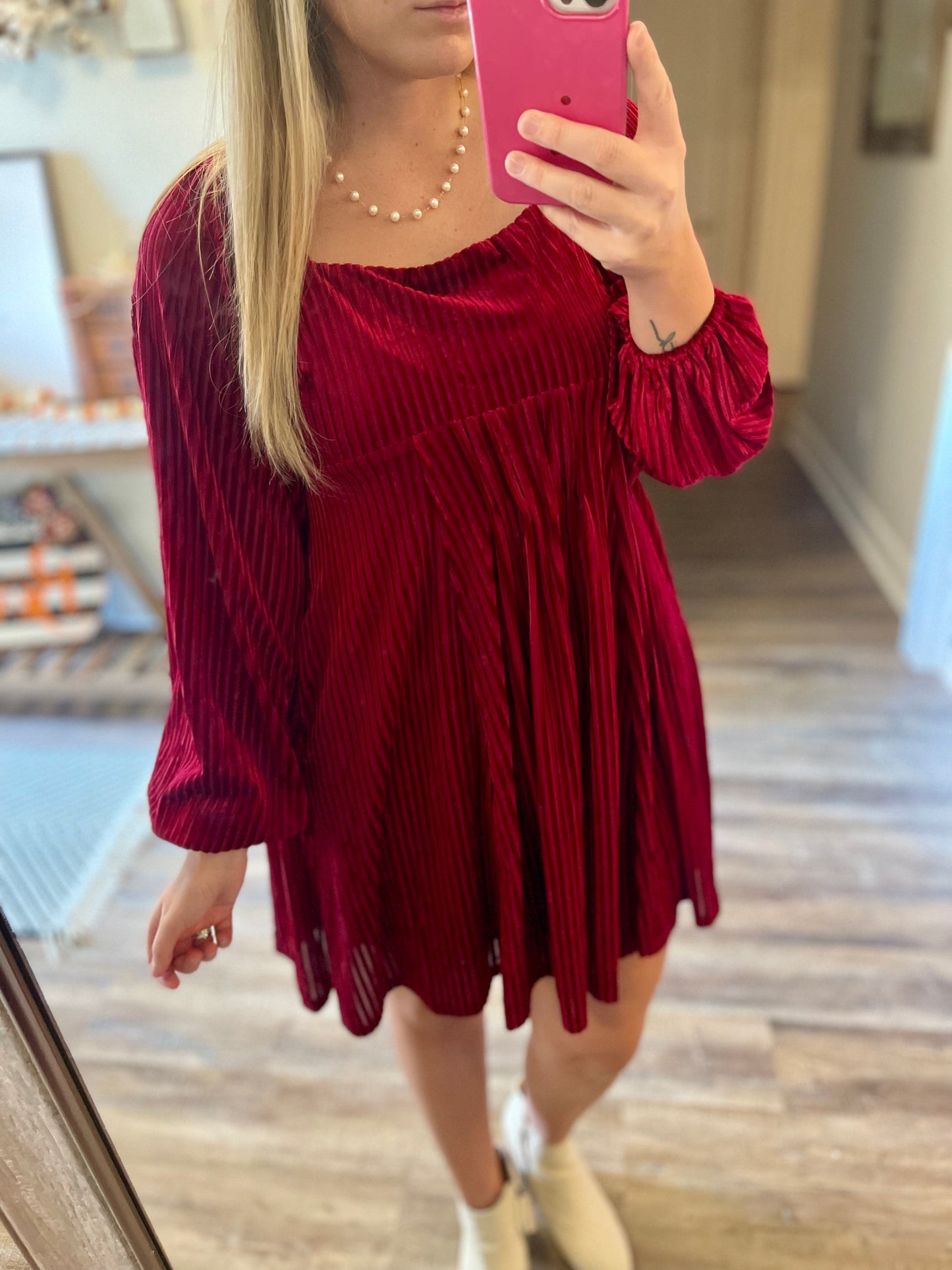 Velvet Babydoll Dress