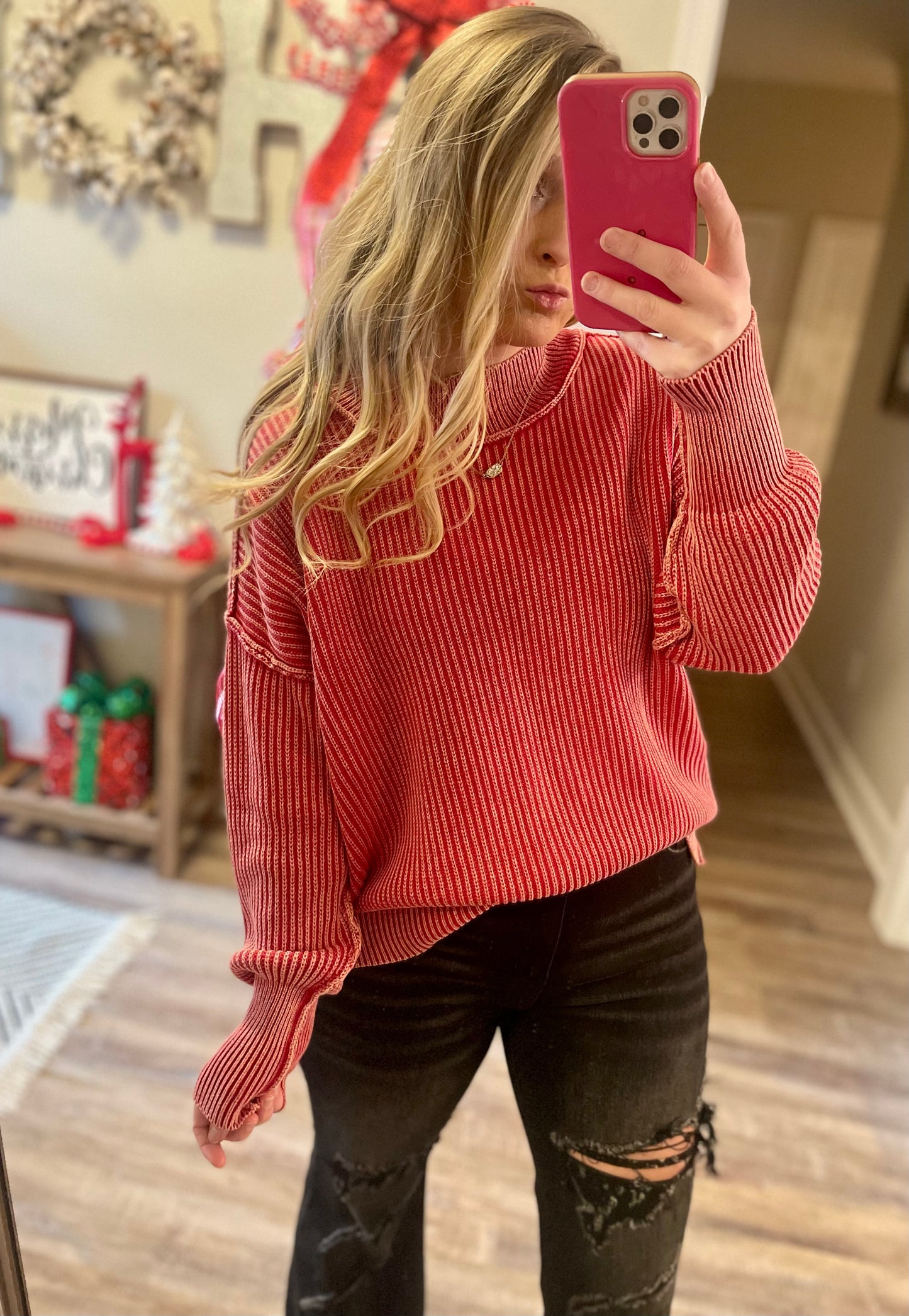 Red Knit Sweater