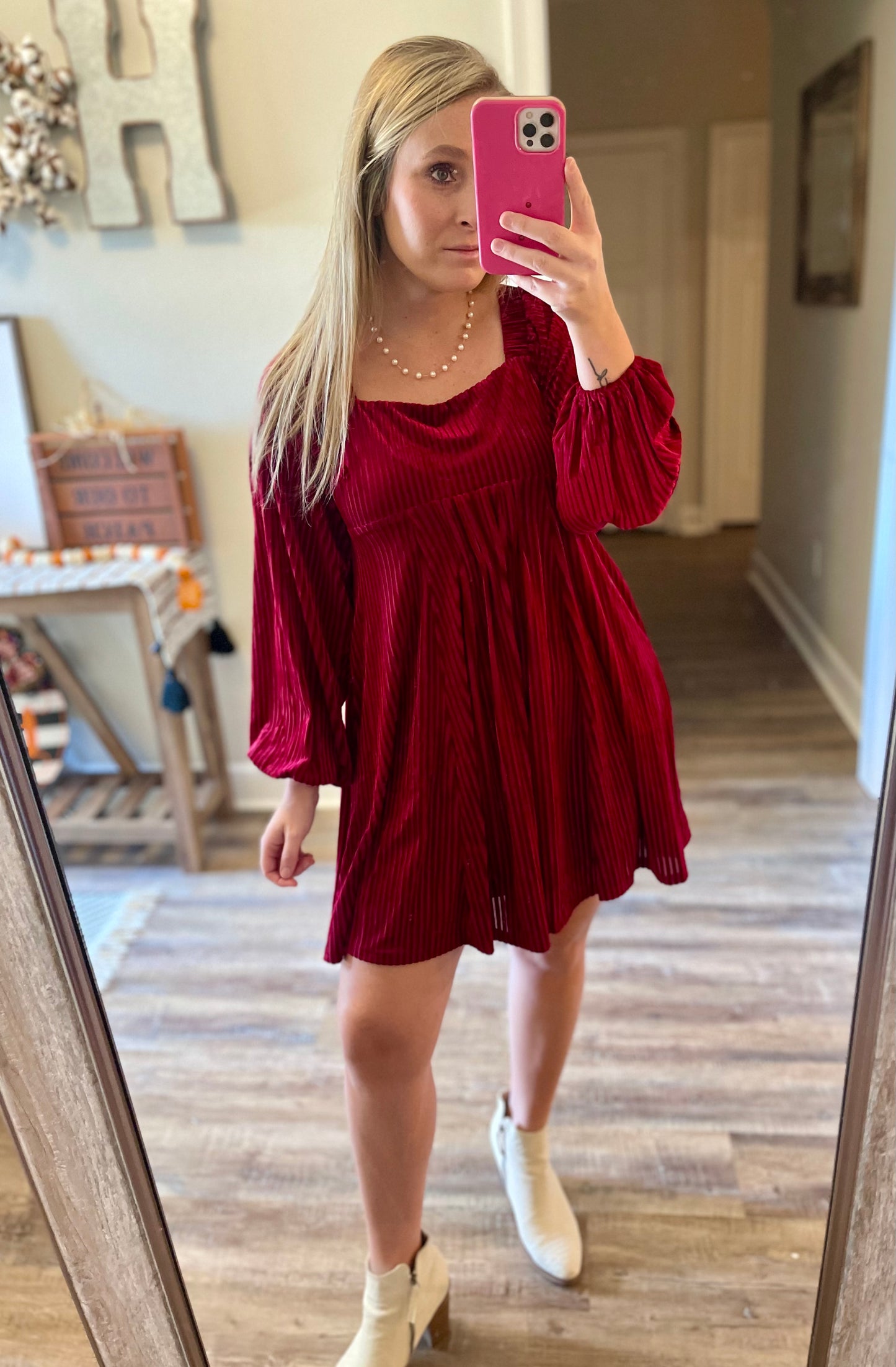 Velvet Babydoll Dress