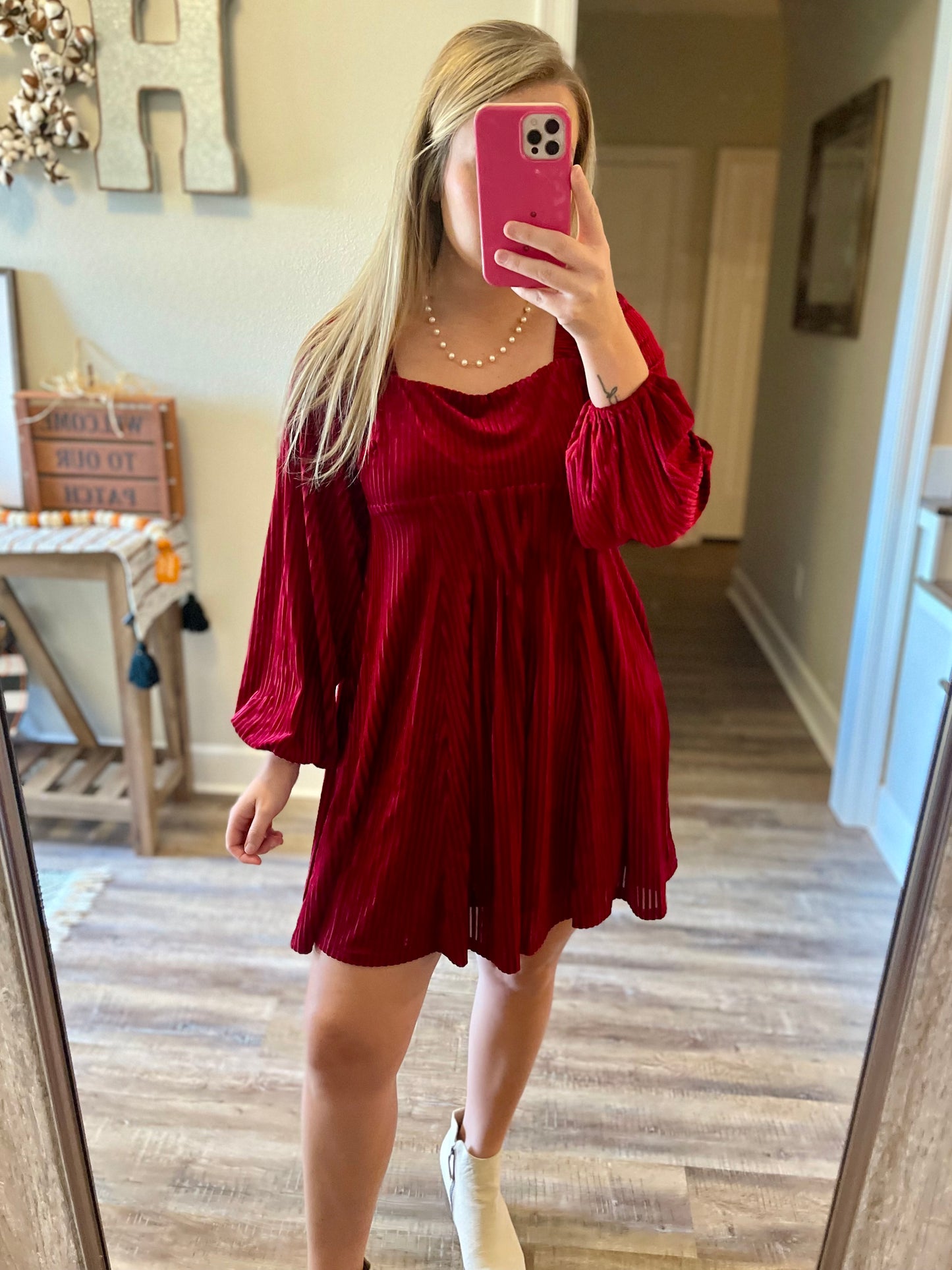 Velvet Babydoll Dress