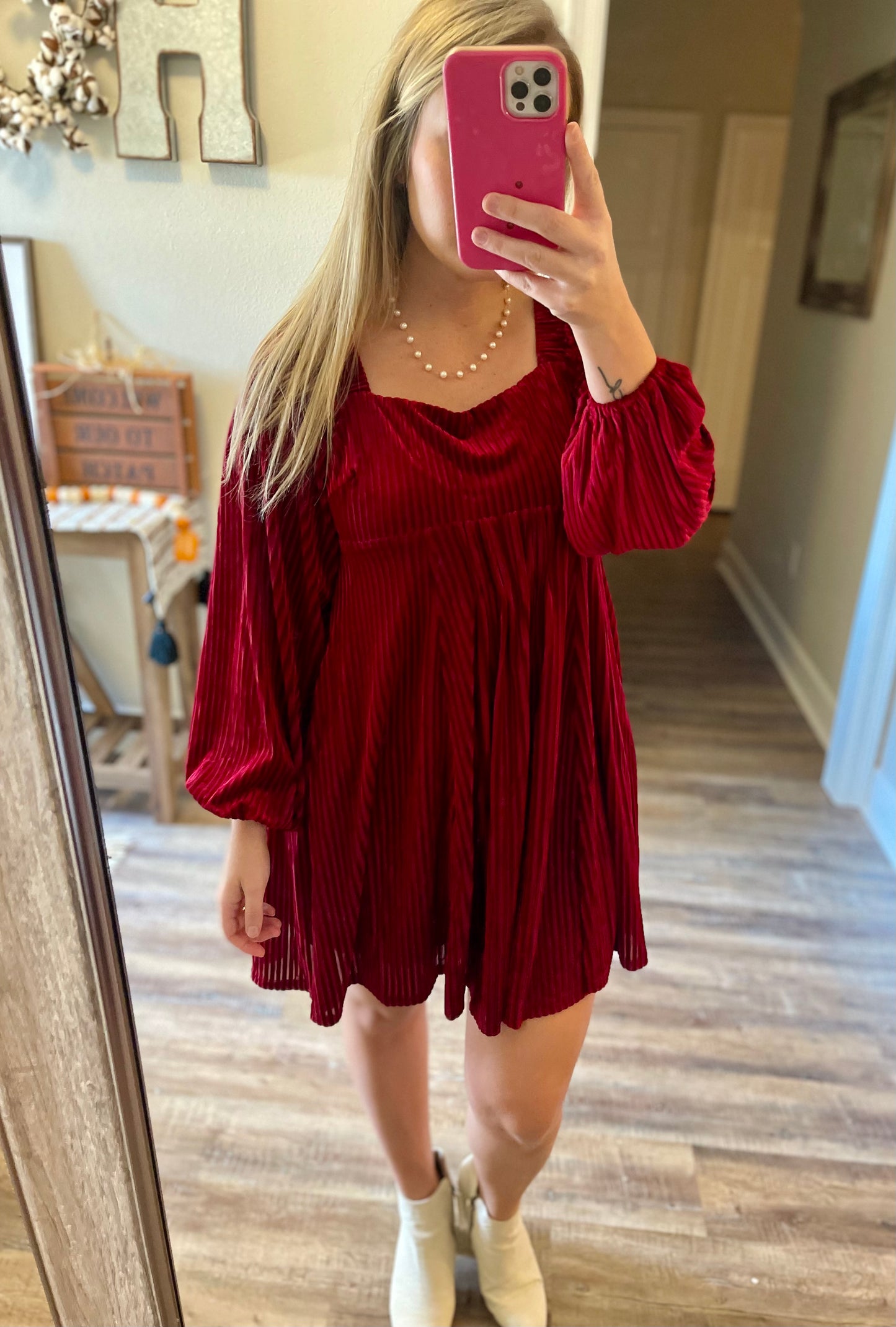 Velvet Babydoll Dress