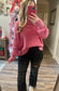Pink Ribbed Knit Sweater
