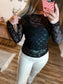 Black Bow Mesh Top