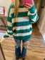 Green and Gold Striped Sweater