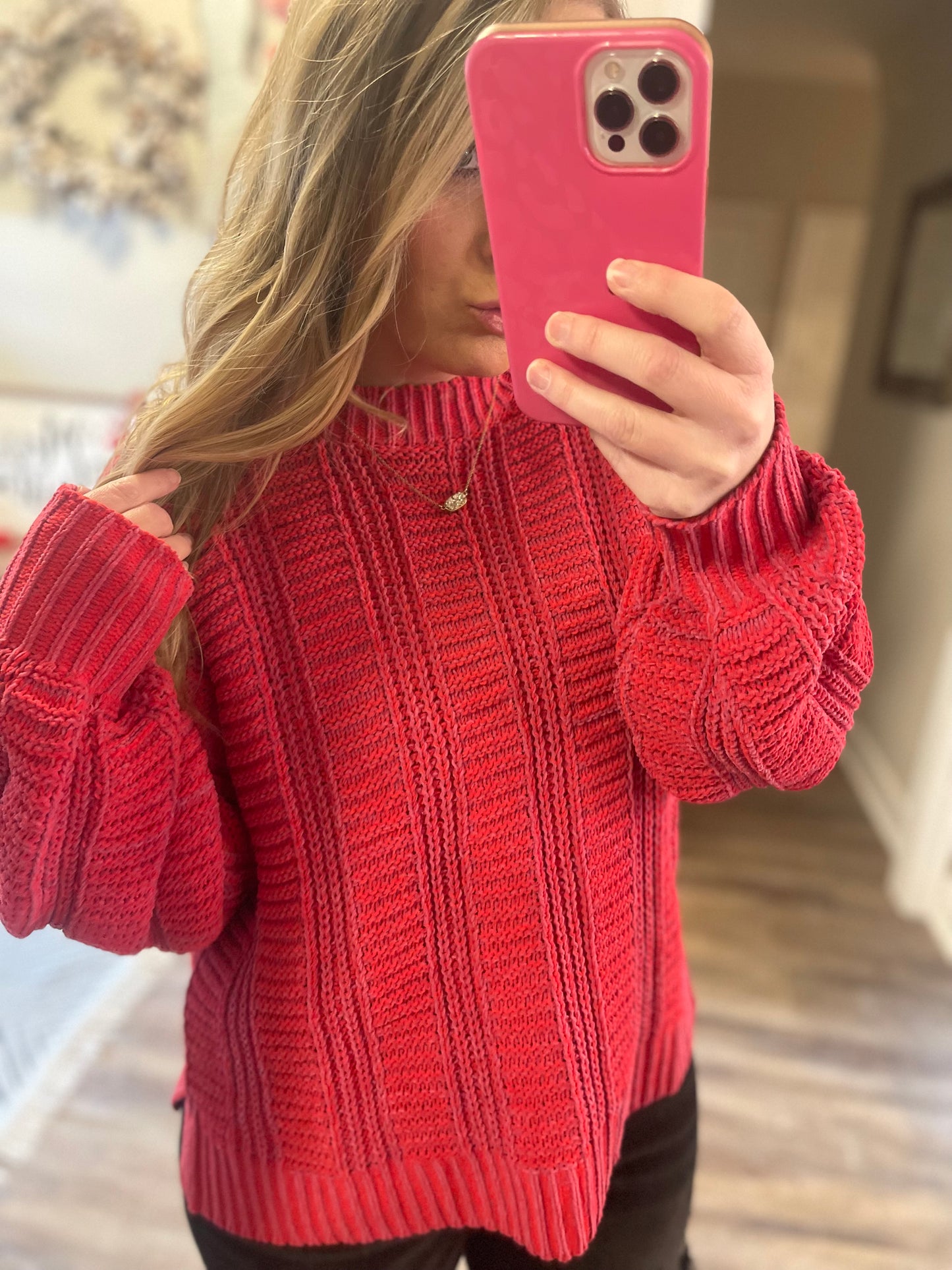 Two Tone Red Sweater