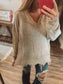 Stone Frayed Hem Tunic