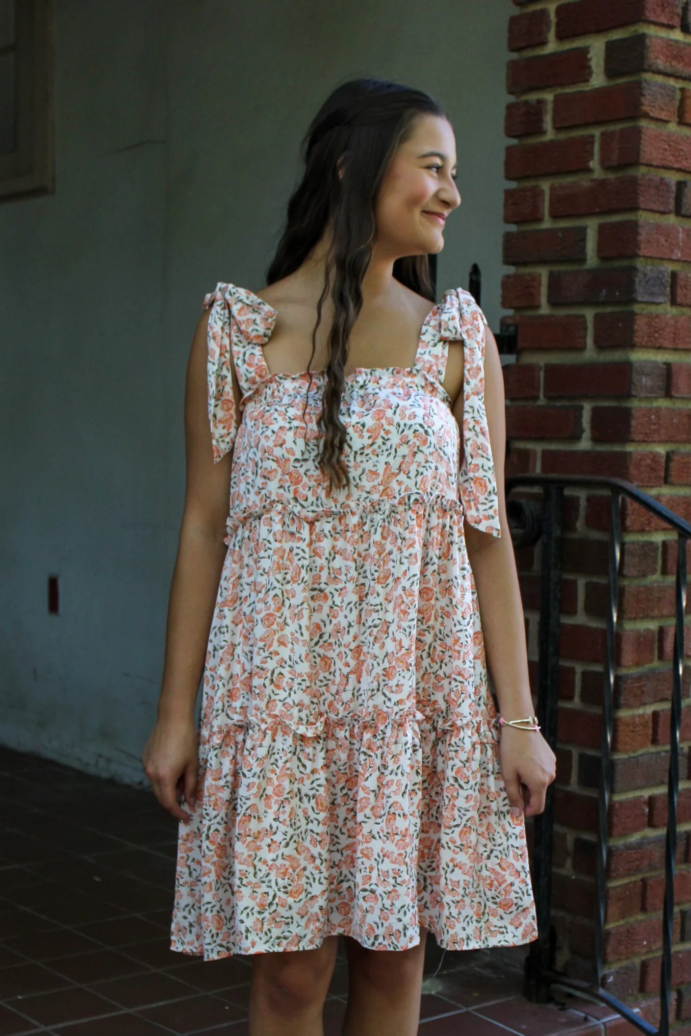 Orange Floral Mini Dress