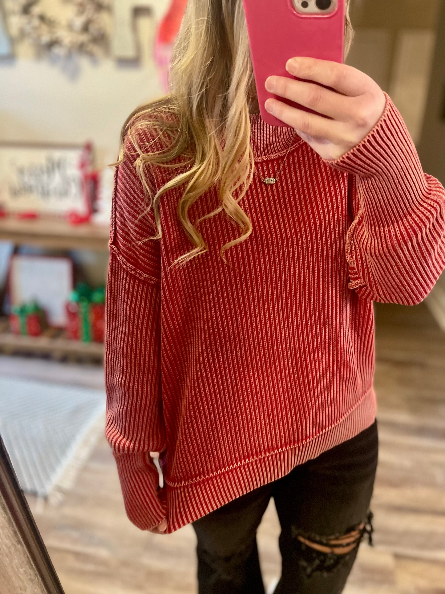 Red Knit Sweater